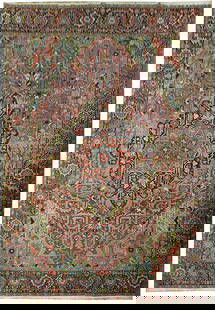 Vintage 1950s Persian Heriz Area Rug 8.6 x 11.0 ft: Vintage 1950s Persian Heriz Area Rug 8.6 x 11.0 ft Discover the beauty of this exquisite 8.6 x 11.0 Antique Persian Heriz Rug from the 1950s, showcasing intricate patterns and rich colors typical of P