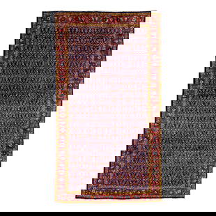 Vintage 1960s Navy Blue Mahal Hand-Knotted Wool Rug 7'2 x 12'8: Vintage 1960s Navy Blue Mahal Hand-Knotted Wool Rug 7'2 x 12'8 This Vintage Mahal hand-knotted wool rug is navy blue in color with multicolor accents throughout the design. This rug measures 7'2'' x