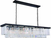 Elegant Lighting Sydney Pendant Light 18H 60W 14D Crystal Matte Black