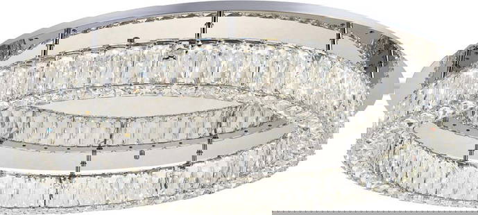 Elegant Lighting Monroe LED Flush-Mount Ceiling Light 5.10H 33.50W Chrome Crystal: Elegant Lighting Monroe LED Flush-Mount Ceiling Light 5.10H 33.50W Chrome Crystal Illuminate your space with the Monroe LED Chrome Crystal Light Fixture, a stunning addition to any contemporary decor.
