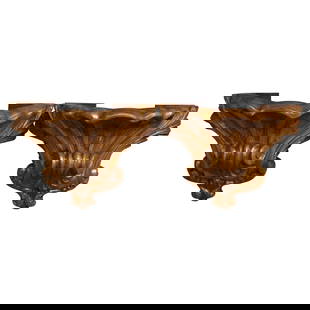 19th Century Louis XV Carved Giltwood Wall Brackets Set of 2: 19th Century Louis XV Carved Giltwood Wall Brackets Set of 2 Enhance your interior decor with this exquisite pair of 19th Century Louis XV Carved Giltwood Wall Brackets. Crafted in Southern France cir