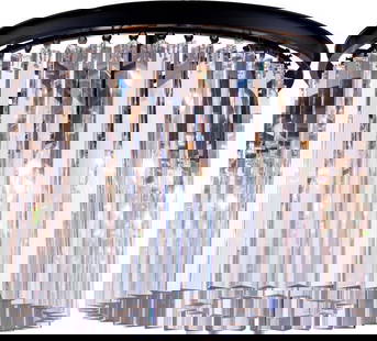 Sydney Matte Black Crystal Flush Mount Ceiling Light 13.5H 20W 20D: Sydney Matte Black Crystal Flush Mount Ceiling Light 13.5H 20W 20D Enhance your space with the Sydney Matte Black Flush Mount Light featuring a stunning design that combines vintage elegance with mode