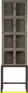 Zentique Sombre Collection Ebony Display Cabinet 83.75H 24.63W 16D: Zentique Sombre Collection Ebony Display Cabinet 83.75H 24.63W 16D This Classic Style Ebony Cabinet is a stunning addition to any home, featuring a timeless English Traditional design that