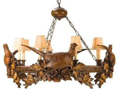 Rustic Lodge Style Chandelier 29H 40W 40D Chestnut Finish: Rustic Lodge Style Chandelier 29H 40W 40D Chestnut Finish Illuminate your space with this stunning Lodge Chandelier that exudes rustic charm. Crafted in an antique or vintage style, this bowl