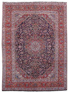 Handcrafted 9'10 x 13'11 Red Persian Kashan Area Rug: Handcrafted 9'10 x 13'11 Red Persian Kashan Area Rug Discover the exquisite beauty of this handcrafted Red Persian Kashan Rug, measuring 9' 10" x 13' 11". Created by skilled Persian artisans, this