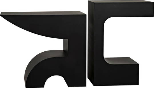 Shiba Industrial Steel Console Table 35H 60W 14D Matte Black: Shiba Industrial Steel Console Table 35H 60W 14D Matte Black Introducing the Shiba Black Steel Console Table, a stunning piece that combines modern aesthetics with industrial strength. Crafted from in