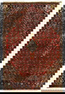 Persian Bijar Rug 3.8 x 5.8 Handcrafted Wool with Intricate Designs: Persian Bijar Rug 3.8 x 5.8 Handcrafted Wool with Intricate Designs Discover the elegance of this 3.8 x 5.8 fine-quality Persian Bijar rug, meticulously handcrafted by skilled artisans in Iran. This r