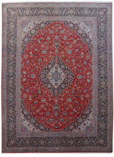 Exquisite 11.1 x 15.3 Handmade Persian Kashan Rug Red: Exquisite 11.1 x 15.3 Handmade Persian Kashan Rug Red Discover the exquisite 11.1 x 15.3 Red Handmade Persian Signed Kashan Rug, a stunning representation of Persian artistry. Handcrafted by skilled a