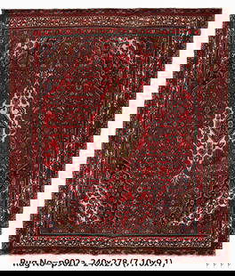 6.4 x 9.10 Feet Semi-Antique Persian Shirazi Hamadan Rug: 6.4 x 9.10 Feet Semi-Antique Persian Shirazi Hamadan Rug This exquisite semi-antique Persian Shirazi Hamadan rug measures 6.4 x 9.10 feet, showcasing a beautiful squarish design. Perfect for adding a