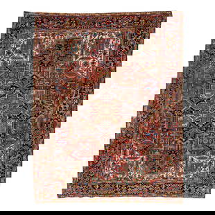Room Size Antique Persian Heriz Wool Rug Multicolor Medallion Red: Room Size Antique Persian Heriz Wool Rug Multicolor Medallion Red This stunning antique Persian Heriz wool rug showcases a vibrant multicolor medallion design set against a rich deep red background. W