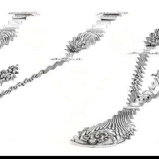 Handmade 925 Sterling Silver 2-Light Candelabra with Floral Design 8" Height: Handmade 925 Sterling Silver 2-Light Candelabra with Floral Design 8" Height This elegantly crafted 2-light candelabra is made from fine 925 sterling silver, showcasing exquisite handmade multi-flower