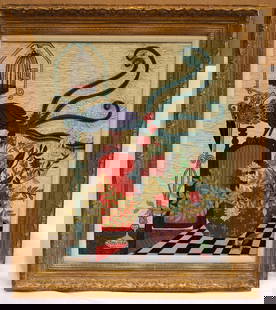 Diana Bryer Original Oil Painting The Evil Bird Escapes Signed Expressionism: Diana Bryer Original Oil Painting The Evil Bird Escapes Signed Expressionism Discover the beauty of this original oil on canvas painting by renowned U.S. artist Diana Bryer, titled "The Evil Bird Esca