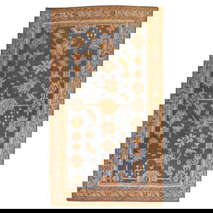 Antique Turkish Oushak Carpet Wool Hand-Knotted 5'7 x 9'9 1910: Antique Turkish Oushak Carpet Wool Hand-Knotted 5'7 x 9'9 1910 Discover the elegance of this exquisite Antique Turkish Oushak Carpet, a timeless piece that adds a touch of sophistication to any space.