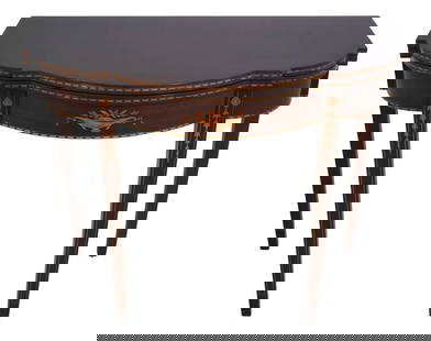 Elegant Federal Style Mahogany Games Table with Satinwood Inlay: Elegant Federal Style Mahogany Games Table with Satinwood Inlay This stunning games table showcases high-quality construction with a federal and traditional design. Crafted from fine mahogany, it feat