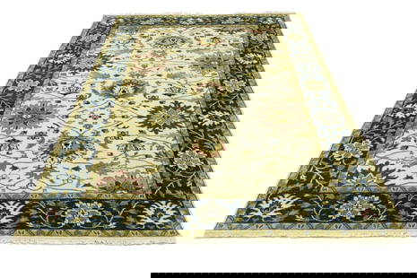Vintage Floral Peshawar Rug 6'1 x 9'2 Wool Hand-Knotted Carpet: Vintage Floral Peshawar Rug 6'1 x 9'2 Wool Hand-Knotted Carpet This Vintage Style Floral Peshawar Rug is a stunning addition to any home or office space. Measuring approximately 6'1" x 9'2" and crafte