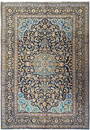 9'10 x 12'11 Navy Blue Hand-Knotted Persian Kashan Rug