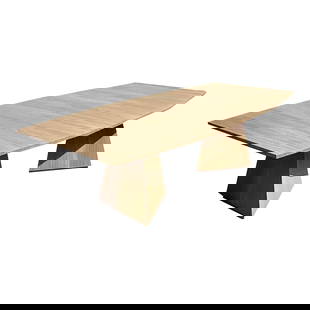 Vintage Keith Fritz Divine Faceted Dining Table Sand Finish 50x110: Vintage Keith Fritz Divine Faceted Dining Table Sand Finish 50x110 This vintage Contemporary dining table, inspired by the iconic "Divine" style of Keith Fritz, showcases a stunning faceted design fin