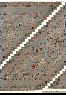 Handmade Kazak Oushak Floral Wool Area Rug 3x5 ft Modern Design: Handmade Kazak Oushak Floral Wool Area Rug 3x5 ft Modern Design Introducing a stunning Handmade Kazak Oushak Foyer Rug, expertly crafted in Pakistan. This modern Oriental carpet features a beautiful f