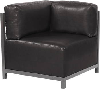 Howard Elliott Avanti Modern Corner Chair Titanium Frame 30H 32.5W 32.5D: Howard Elliott Avanti Modern Corner Chair Titanium Frame 30H 32.5W 32.5D Elevate your living space with the Modern Avanti Corner Chair, designed for contemporary elegance and comfort. This stylish cor