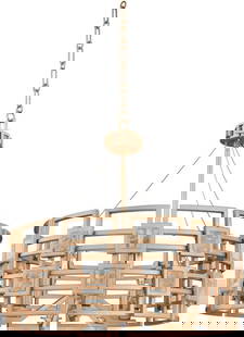 Art Deco 6-Light Modern Gold Pendant Light 27H 28W 28D: Art Deco 6-Light Modern Gold Pendant Light 27H 28W 28D Illuminate your space with this stunning Modern Gold Metropolis Pendant Light, a perfect blend of elegance and contemporary design. Featuring a g