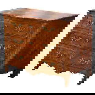 18th Century French Louis XV Hand-Carved Elm Chestnut Commode Chest: 18th Century French Louis XV Hand-Carved Elm Chestnut Commode Chest This exquisite 18th Century French Louis XV commode chest combines elegance and functionality, showcasing masterful craftsmanship fr