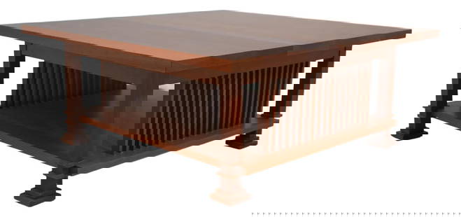 Swartzendruber Arts & Crafts Cherry Coffee Table 42x42 Studio Crafted: Swartzendruber Arts & Crafts Cherry Coffee Table 42x42 Studio Crafted This exquisite Swartzendruber Arts & Crafts Cherry Studio Coffee Table is approximately 25 years old and showcases solid cherry wo