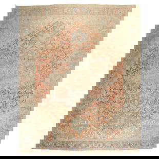 Zabihi Collection 1930s Antique Persian Heriz Wool Rug 11'2 x 14'10: Zabihi Collection 1930s Antique Persian Heriz Wool Rug 11'2 x 14'10 Discover the exquisite beauty of the Zabihi Collection Antique Persian Heriz Large Room Size Rug, a stunning addition to any home. T