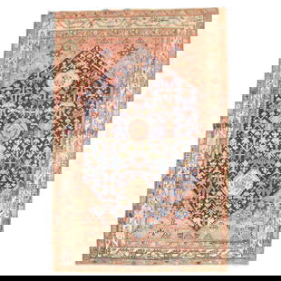 Antique Persian Malayer Tabriz Rug Hand-Woven Wool 55 x 79 in: Antique Persian Malayer Tabriz Rug Hand-Woven Wool 55 x 79 in This exquisite Zabihi Collection Persian Malayer accent rug showcases traditional Tabriz style and is hand-woven from high-quality wool. W