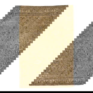 1960s Persian Tabriz Handmade Beige Wool Rug 6'3" x 9'9" Medallion Design: 1960s Persian Tabriz Handmade Beige Wool Rug 6'3" x 9'9" Medallion Design Beautiful antique Persian Tabriz hand-knotted wool rug with a beige field. This piece has brown accents in an all-over floral