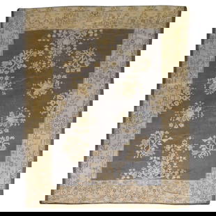 Zabihi Antique Turkish Oushak Rug 8'9'' x 10'9'' Hand-Woven Wool: Zabihi Antique Turkish Oushak Rug 8'9'' x 10'9'' Hand-Woven Wool Discover the exquisite beauty of the Zabihi Collection Antique Turkish Oushak Rug, a stunning example of early 20th-century craftsmansh