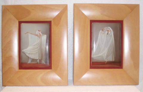 Original 1931 Art Deco Dresden Plaques by R. Frederick: Original 1931 Art Deco Dresden Plaques by R. Frederick Presenting a magnificent pair of original Art Deco plaques crafted from high-quality ceramic and porcelain, dating back to 1931. Each plaque feat