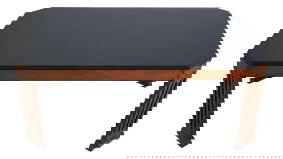Stickley Arts & Crafts Cherry Coffee Table with Black Granite Top: Stickley Arts & Crafts Cherry Coffee Table with Black Granite Top This Stickley 21st Century Collection Arts & Crafts Coffee Table showcases high-quality construction with a rich cherry wood frame and