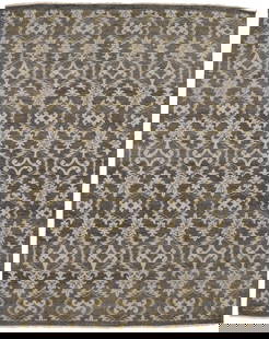 Handmade Wool Transitional Floral Rug 7'10" x 9'11" Antique-Washed: Handmade Wool Transitional Floral Rug 7'10" x 9'11" Antique-Washed Enhance your living space with this Handmade Distressed Antique-Washed Oriental Rug, ideal for various rooms including the bedroom, l