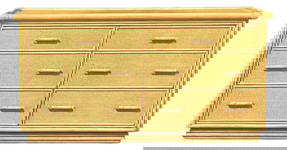 Vintage Coastal Rattan Dresser with 6 Drawers and Bamboo Handles: Vintage Coastal Rattan Dresser with 6 Drawers and Bamboo Handles Enhance your home with the warm, organic charm of this vintage coastal woven rattan dresser. This beautifully crafted piece features si