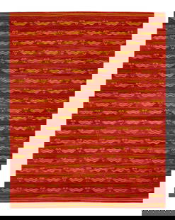Modern Persian Kilim Wool Rug 10'3 x 12'11 Geometric Design: Modern Persian Kilim Wool Rug 10'3 x 12'11 Geometric Design Enhance your space with this exquisite Modern Persian Kilim flatweave rug featuring a striking burnt orange field adorned with goldenrod acc