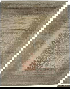 Handmade Modern 8x10 Area Rug Wool Bamboo Silk Abstract Design: Handmade Modern 8x10 Area Rug Wool Bamboo Silk Abstract Design Elevate your living space with this exquisite Handmade Modern Oriental Rug, crafted with a blend of Wool and Bamboo Silk. This contempora