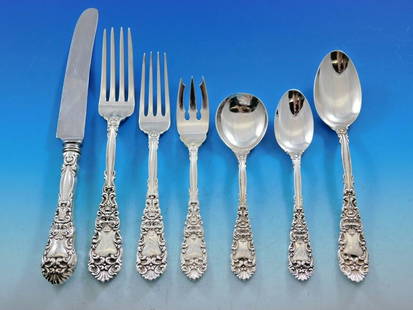 Dominick & Haff Renaissance Sterling Silver Flatware Set 95 Pieces with Chest: Dominick & Haff Renaissance Sterling Silver Flatware Set 95 Pieces with Chest Discover the exquisite Renaissance flatware set by Dominick & Haff, comprised of 95 pieces crafted from sterling silver. T