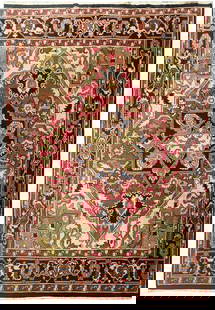 8.10 x 11.10 Handmade India Heriz Serapi Wool Area Rug: 8.10 x 11.10 Handmade India Heriz Serapi Wool Area Rug Enhance your living space with this exquisite 8.10 x 11.10 New Handmade India Heriz Serapi Rug. This timeless piece masterfully combines traditio