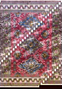 10' x 14' Super Kazak Hand-Knotted Silky Wool Area Rug: 10' x 14' Super Kazak Hand-Knotted Silky Wool Area Rug Enhance your living space with the 10' x 14' SUPER KAZAK Handmade Finer Silky Wool Rug. This exquisite area rug is handcrafted by skilled artisan