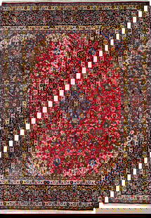 Handcrafted 9'5 x 12'8 Semi-Antique Persian Isfahan Rug: Handcrafted 9'5 x 12'8 Semi-Antique Persian Isfahan Rug Discover the charm of this handcrafted 9' 5" x 12' 8" Traditional Semi-Antique Persian Isfahan Rug, created by skilled Persian artisans. Featuri