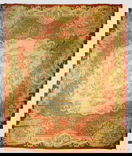 12' x 15' Beige Aubusson Design Needlepoint Hand-Woven Area Rug: 12' x 15' Beige Aubusson Design Needlepoint Hand-Woven Area Rug Introducing an exquisite 12' x 15' Beige Aubusson Design Needlepoint Hand-Woven Rug, a testament to timeless elegance and meticulous cra