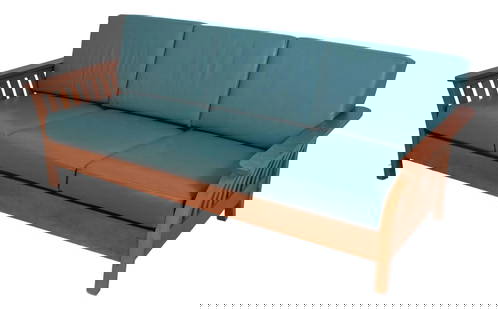 Leather Cushions Cherry Wood Sofa Hand Crafted Studio Design: Leather Cushions Cherry Wood Sofa Hand Crafted Studio Design This exquisite Vermont Studio Craftsman sofa combines sophisticated modern design with the warmth of solid cherry wood. Crafted by hand, it