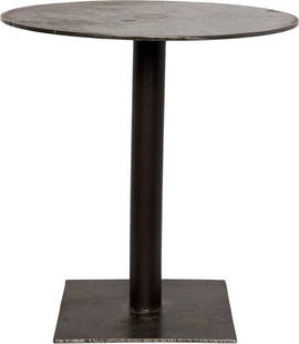 Mies Black Steel Matte Black Side Table: Mies Black Steel Matte Black Side Table The Mies Black Metal Side Table is a striking addition to any space, featuring a round flat circular top supported by a sturdy cylindrical pedestal on a square