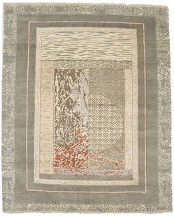 Handmade 8'0 x 9'10 Modern Wool Bamboo Silk Rug Multicolored Abstract Design: Handmade 8'0 x 9'10 Modern Wool Bamboo Silk Rug Multicolored Abstract Design Elevate your home decor with this stunning handmade modern plush wool and bamboo silk rug. Measuring 8'0" x 9'10" (96" x 11