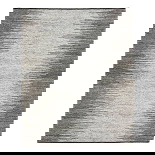 Modern Gray Wool Rug 8'2 x 10' Abstract Design Hand Knotted: Modern Gray Wool Rug 8'2 x 10' Abstract Design Hand Knotted Elevate your living space with this exquisite modern hand-knotted wool rug, featuring a captivating ivory and gray color palette. The rug