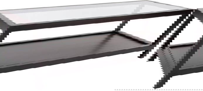 Howard Elliott Dumas Coffee Table 55.25x27.50 Brushed Nickel Glass Top: Howard Elliott Dumas Coffee Table 55.25x27.50 Brushed Nickel Glass Top Elevate your living space with the Dumas Coffee Table, featuring a sleek brushed nickel finish and a stylish glass top. This cont