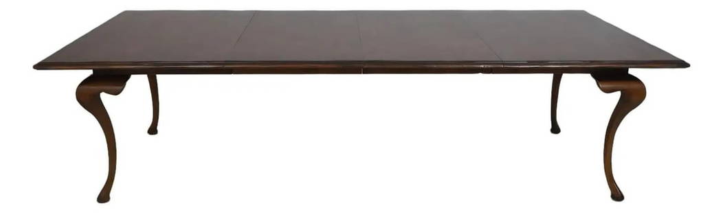 Baker George III Walnut Dining Table with Inlaid Top and 2 Leaves: Baker George III Walnut Dining Table with Inlaid Top and 2 Leaves This exquisite Baker George III Dining Room Table showcases the elegance of English style furniture with its beautifully inlaid walnut