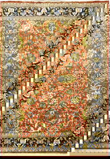 14' x 22.2' Oversized Hand-Knotted Area Rug in Antique Persian Style: 14' x 22.2' Oversized Hand-Knotted Area Rug in Antique Persian Style Transform your space with this stunning 14' x 22.2' oversized hand-knotted rug, a true testament to timeless craftsmanship and gran