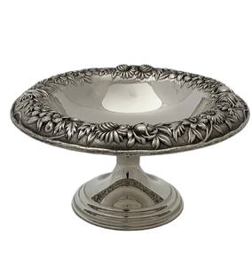S. Kirk & Son 925 Sterling Silver Handmade Floral Round Bowl 4 x 7: S. Kirk & Son 925 Sterling Silver Handmade Floral Round Bowl 4 x 7 This exquisite round bowl by S. Kirk & Son showcases the elegance of 925 sterling silver with its handmade leaf and floral ornate des