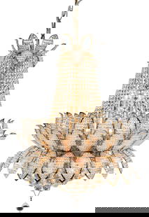 Elegant 15-Light Asfour Crystal Flower Chandelier 24K Gold Finish: Elegant 15-Light Asfour Crystal Flower Chandelier 24K Gold Finish Illuminate your space with this stunning 15-light chandelier designed in a beautiful flower motif. Featuring high-quality Asfour cut c